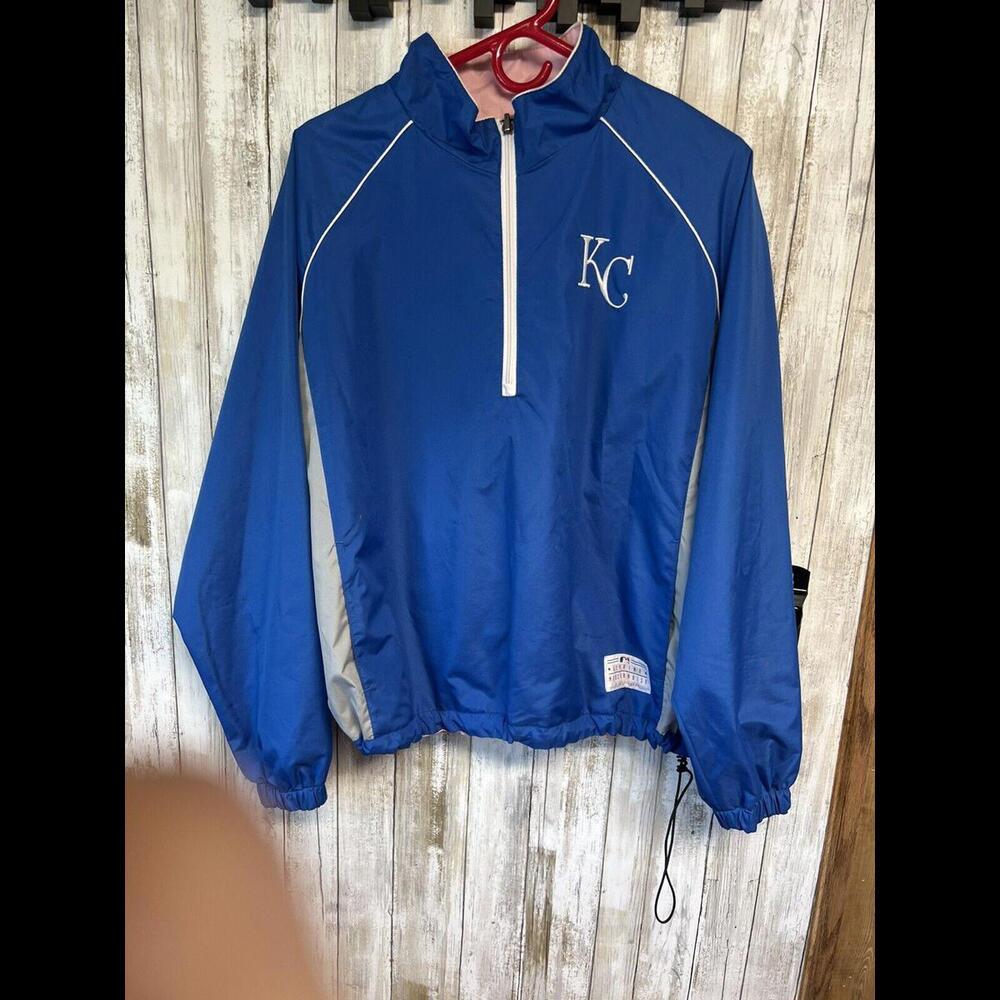 Vintage Kansas City Royals Reversible Jacket XL Blue Pink MLB‎ Lady Monarch